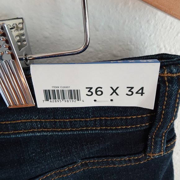 GH Bass Men's Jeans Size 36x34 Blue Denim Straight Fit 5 Pocket Stretch - Picture 6 of 7